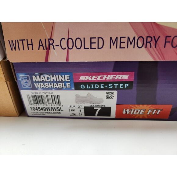 2 Pairs Skechers Glide-Step Women’s Size 7 Wide Fit | Black & White | No-Tie - Picture 5 of 11